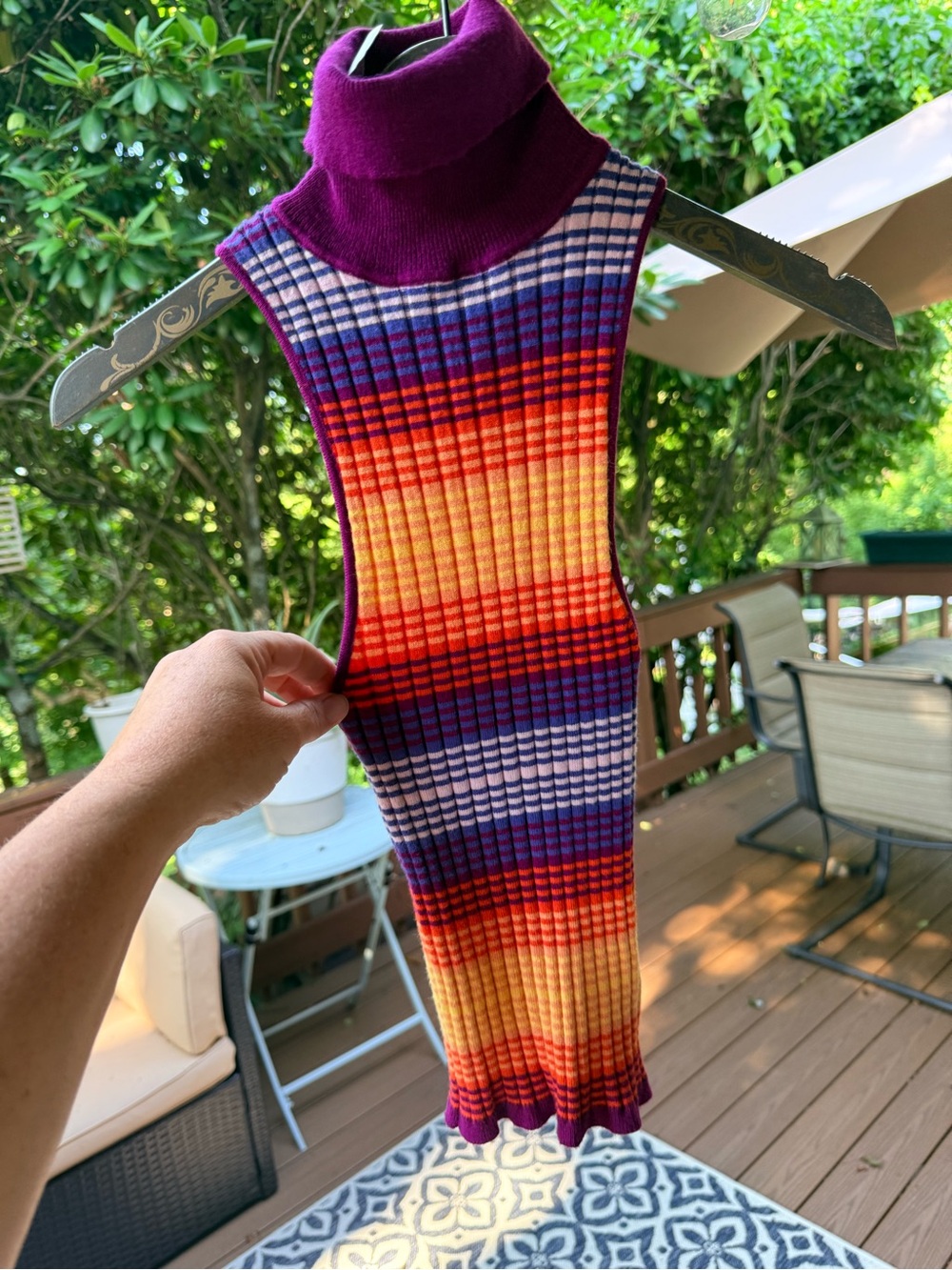 Urban Outfitters Striped Ribbed Tank in Purple, Orange, Yellow - Picture 2 of 7